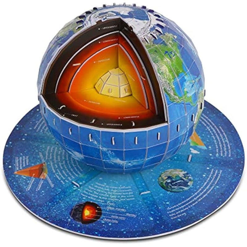 3D Puzzles for Kids Ages 8-10-12-14 Earth Globe DIY Geography Puzzle, Educational Learning Toys 3D Jigsaw World Globe Map Model Kit Teaching Aids Birthday  Gift for Boys Girls, 50 Pieces - Image 1
